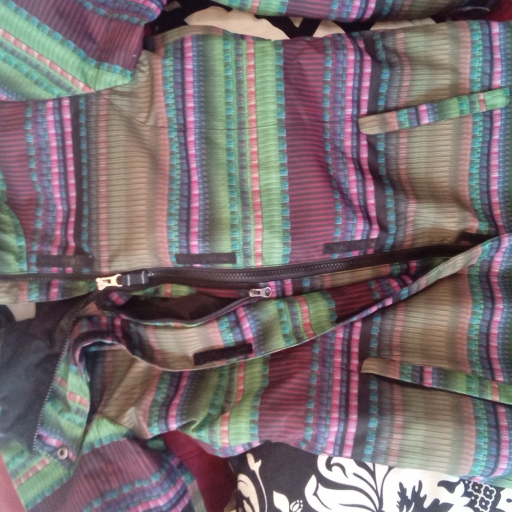 Roxy Black And Blue Patterned Jacket - image 8